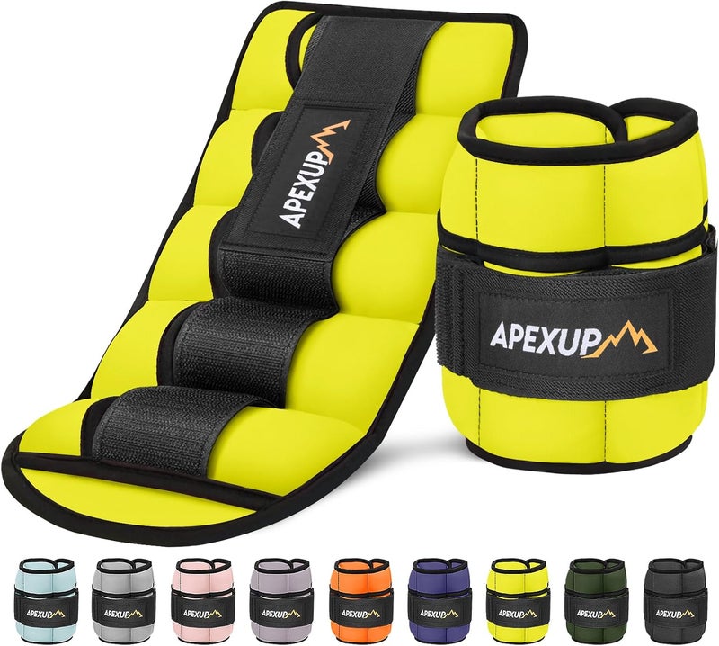 APEXUP أوزان كاحل قابلة للتعديل 10 أرطال/زوج للنساء والرجال، أحزمة وزن الساق المودولارية لليوغا، المشي، الجري، الأيروبكس، وصالة الألعاب الرياضية - Image 1